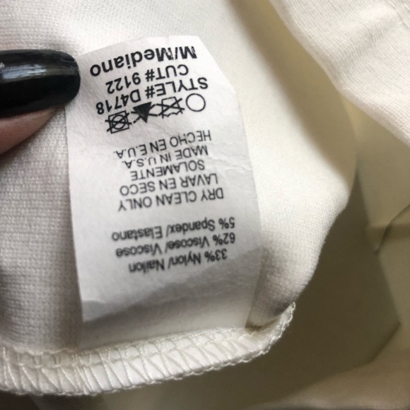 BODYCON WHITE ZIPPER STRAPLESS VISCOSE MINI DRESS - Picture 4 of 4